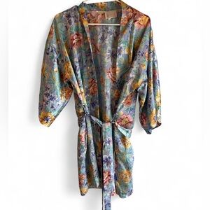Vintage California Dynasty Blue Pastel Floral Robe